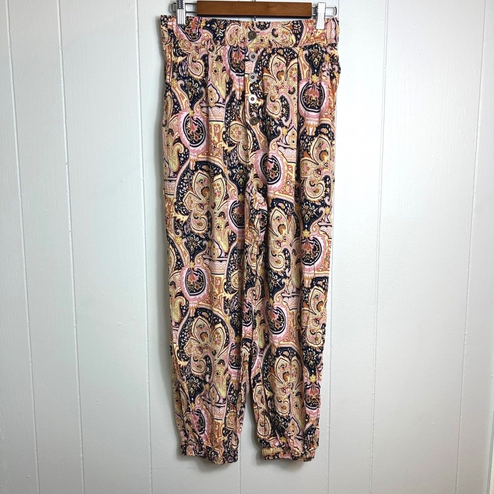 Anthropologie Womens Size S Balloon‎ Jogger Harem Pant Floral Paisley Indie Boho